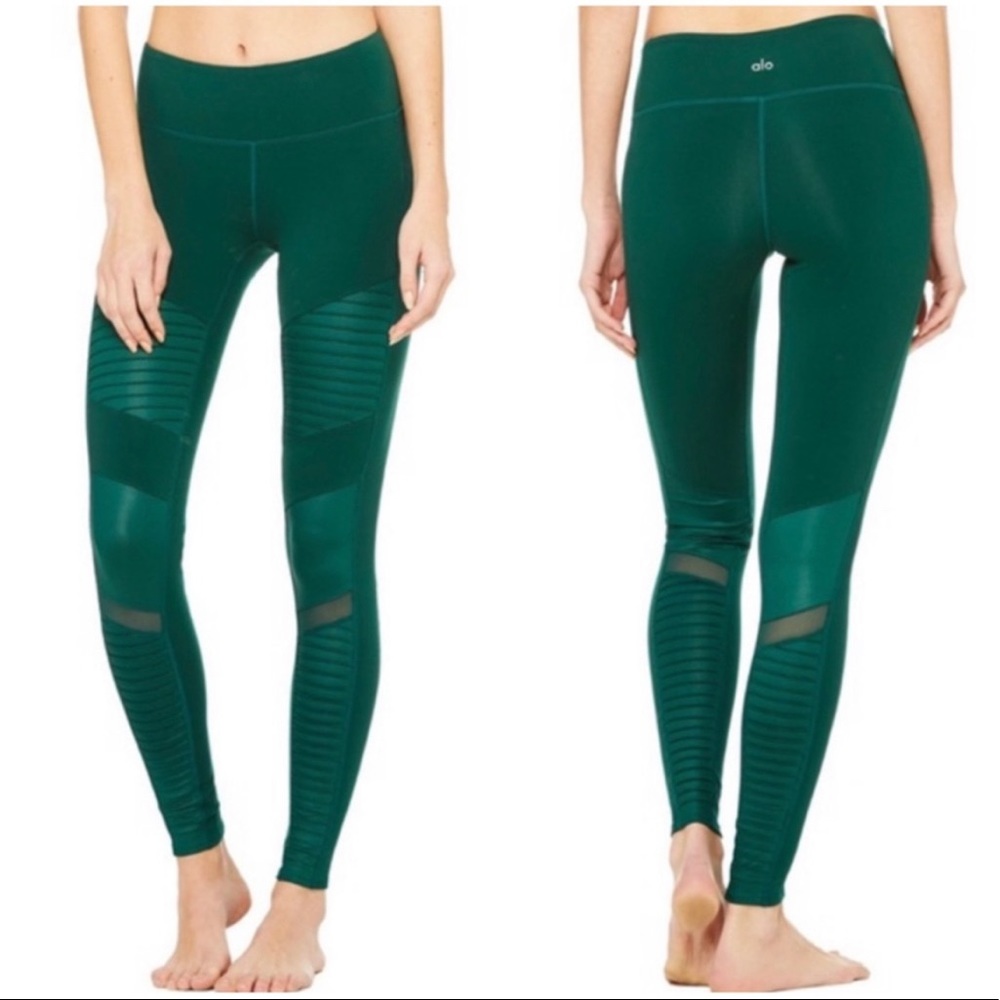Alo High-Waist moto leggings in green